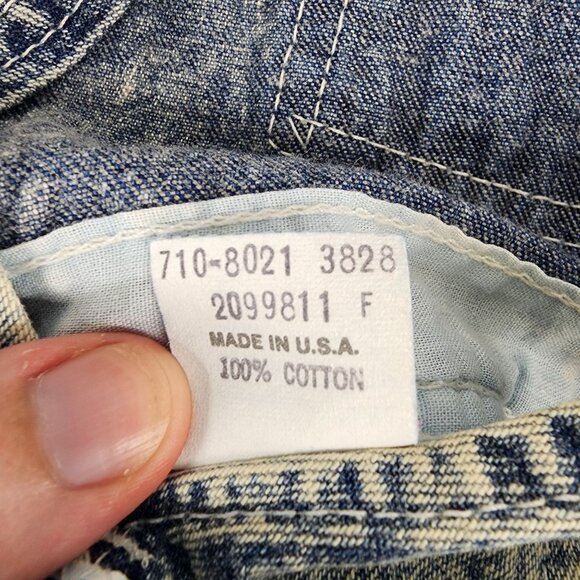 Vintage‎ OshKosh BGosh Baby 3/6 M Acid Wash Denim Overalls Shorts Made in USA - Picture 3 of 8